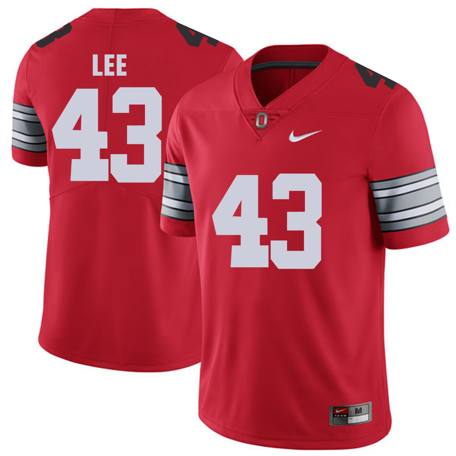 Men Ohio State #43 Lee Red Customized NCAA Jerseys->customized ncaa jersey->Custom Jersey
